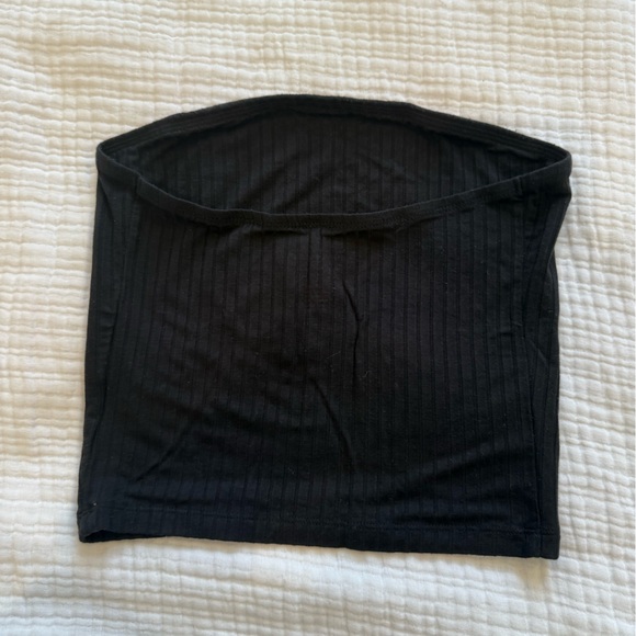 Black Ribbed Tube Top - Picture 2 of 2